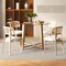 Tempered Glass Dining Table 42 Inch Transparent Rubber Wood Table